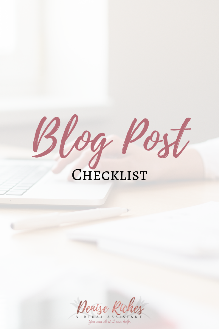 Blog Post Checklist